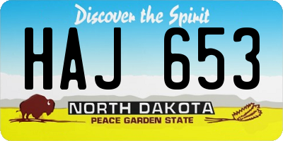 ND license plate HAJ653