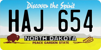 ND license plate HAJ654