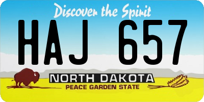 ND license plate HAJ657