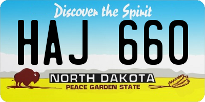 ND license plate HAJ660