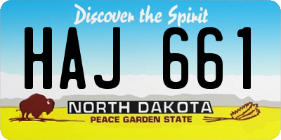 ND license plate HAJ661