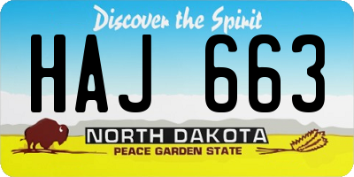 ND license plate HAJ663