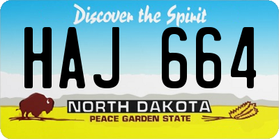 ND license plate HAJ664