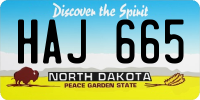 ND license plate HAJ665