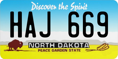 ND license plate HAJ669