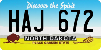 ND license plate HAJ672