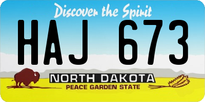 ND license plate HAJ673