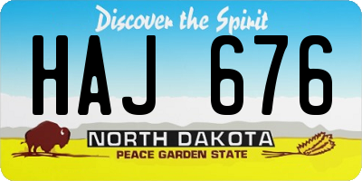 ND license plate HAJ676