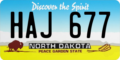 ND license plate HAJ677