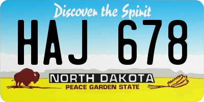 ND license plate HAJ678