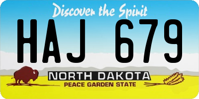 ND license plate HAJ679