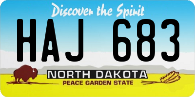 ND license plate HAJ683