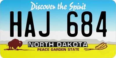 ND license plate HAJ684