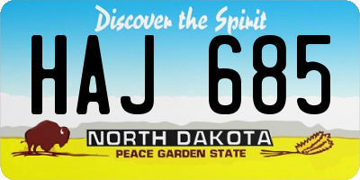 ND license plate HAJ685