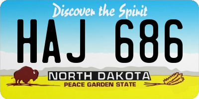 ND license plate HAJ686