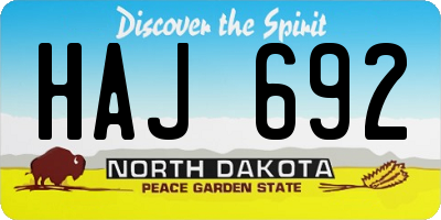 ND license plate HAJ692