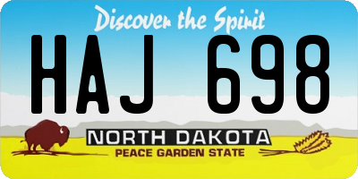 ND license plate HAJ698