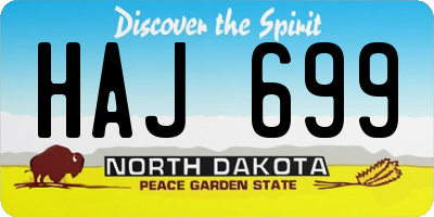 ND license plate HAJ699