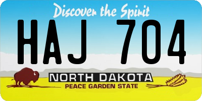 ND license plate HAJ704