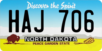 ND license plate HAJ706