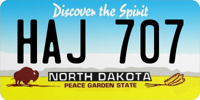 ND license plate HAJ707