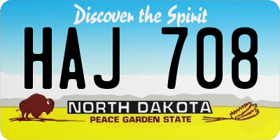 ND license plate HAJ708