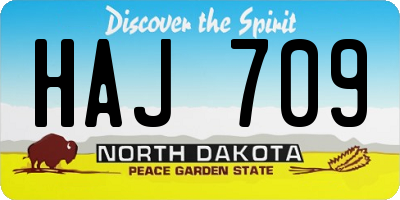 ND license plate HAJ709