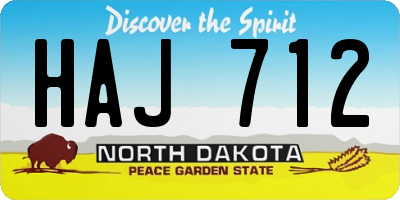 ND license plate HAJ712