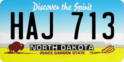 ND license plate HAJ713