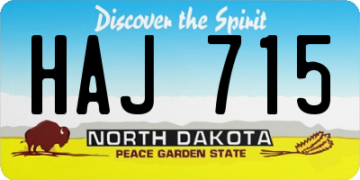 ND license plate HAJ715