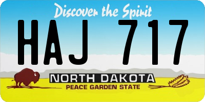 ND license plate HAJ717