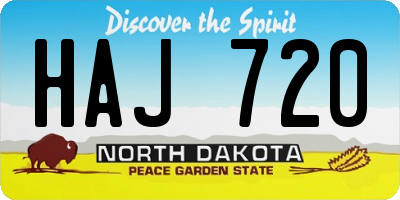 ND license plate HAJ720