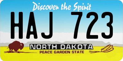 ND license plate HAJ723