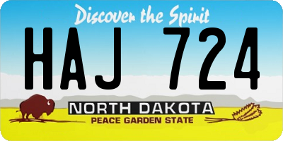 ND license plate HAJ724