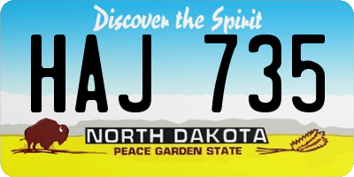 ND license plate HAJ735