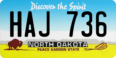 ND license plate HAJ736