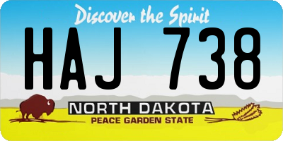 ND license plate HAJ738