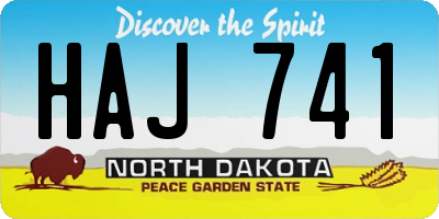 ND license plate HAJ741