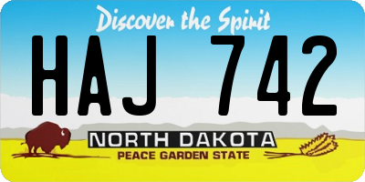 ND license plate HAJ742