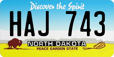 ND license plate HAJ743