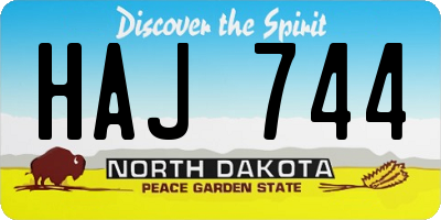 ND license plate HAJ744