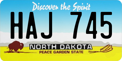 ND license plate HAJ745