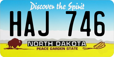 ND license plate HAJ746