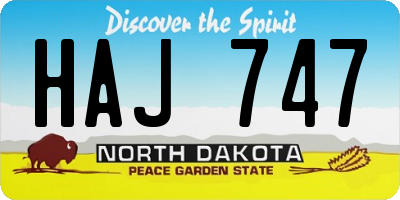 ND license plate HAJ747