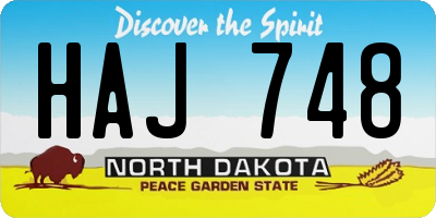 ND license plate HAJ748