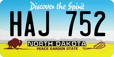 ND license plate HAJ752