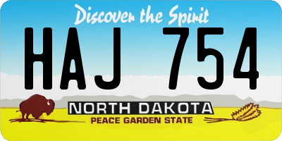 ND license plate HAJ754