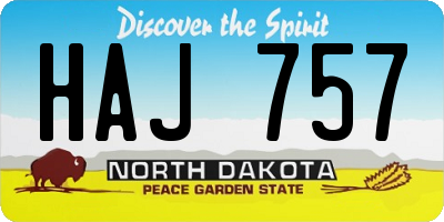 ND license plate HAJ757