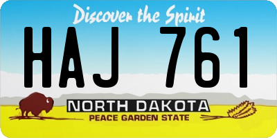 ND license plate HAJ761