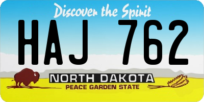 ND license plate HAJ762